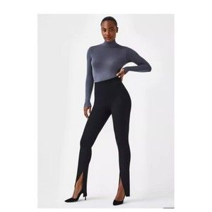 Spanx The Perfect Pants Front Split Ponte Legging Casual Work Black Large 20584R